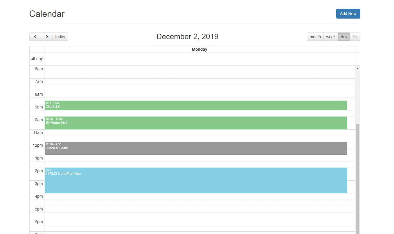 New Feature - Calendar
